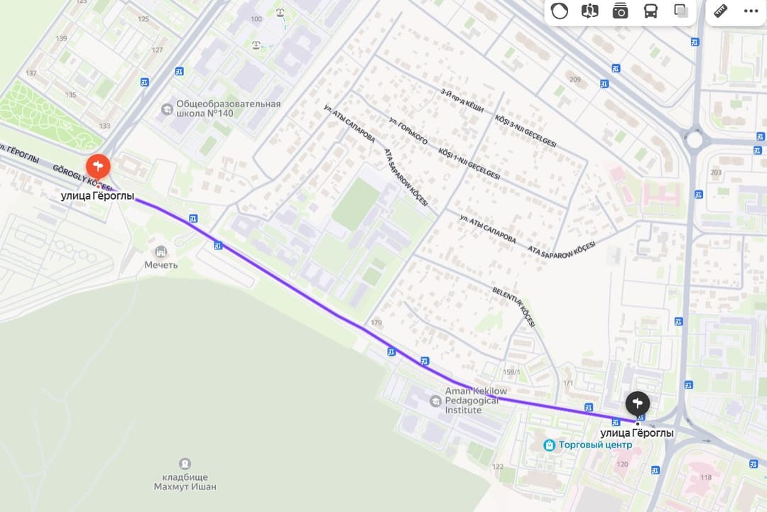 На улице Гёроглы в Ашхабаде завершаются работы по реконструкции