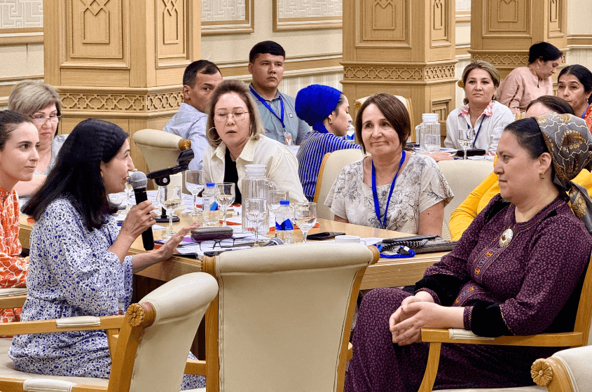 Türkmenistanda durmuşda kyn ýagdaýlara düşen aýal-gyzlara jemgyýetçilik goldawyny bermek boýunça okuw maslahaty geçirildi