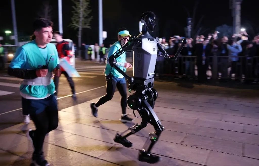 Humanoid robots take part in half marathon in China for the first time