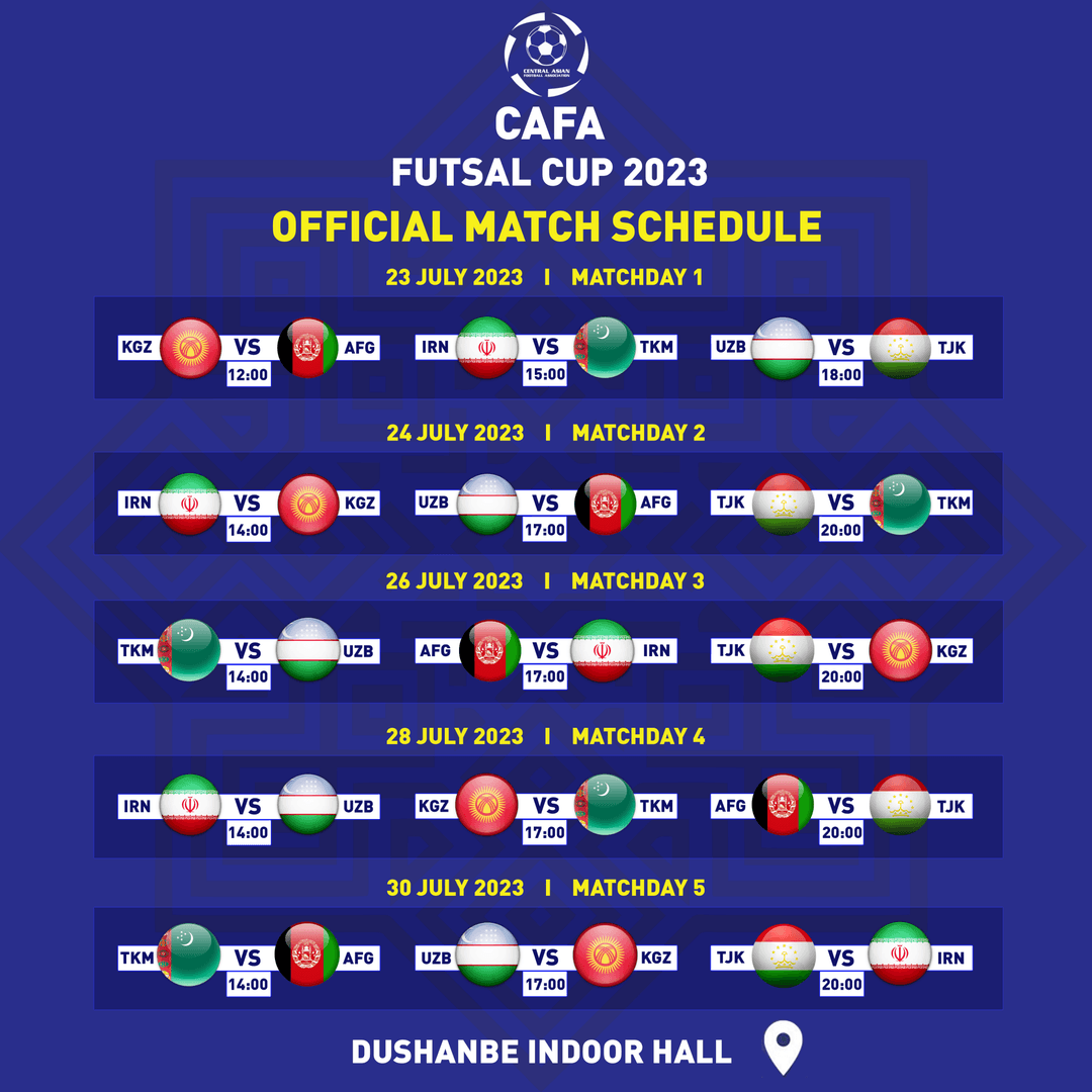 CAFA Futsal Cup-2023: schedule of matches of the national team of Turkmenistan