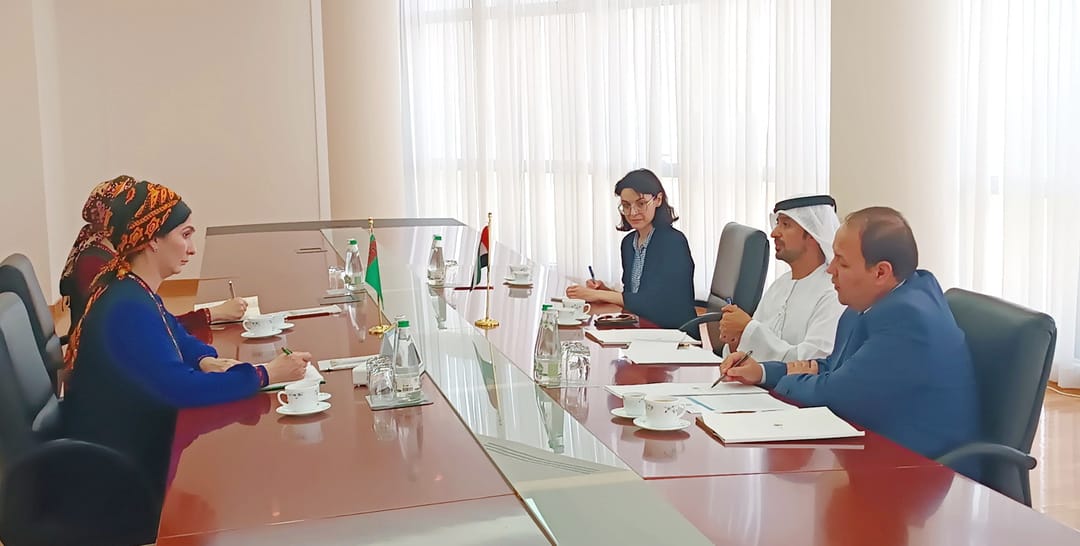 A meeting with the UAE Ambassador Ahmed Al Hameli was held at the Ministry of Foreign Affairs of Turkmenistan