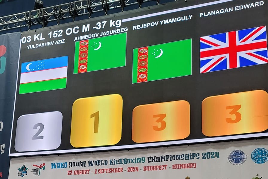 Turkmen kickboxers won five medals at the Youth World Championships in Budapest