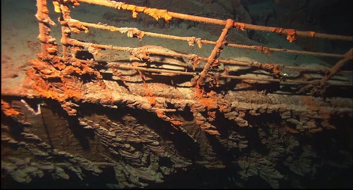 Part of Titanic’s bow structure collapsed to the ocean floor