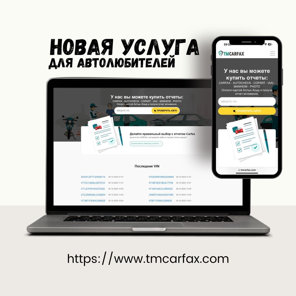 The TMCARFAX online service offers to check a car by VIN code before purchasing