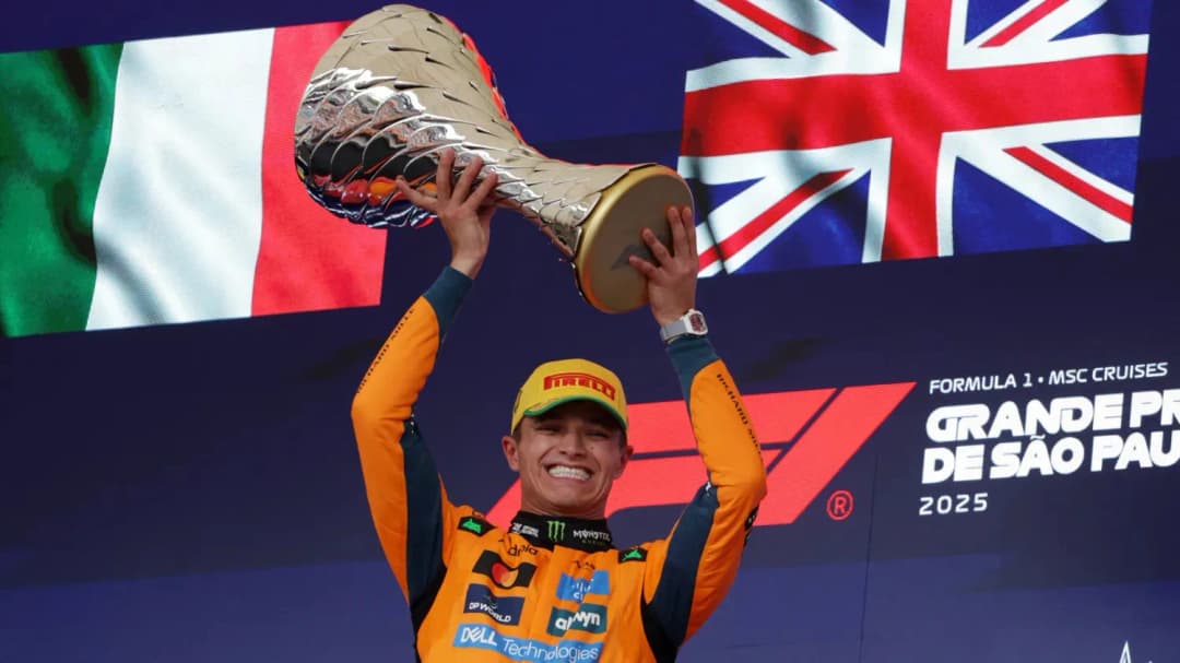 Formula 1'de 2025 sezonunun 21. yarışı olan Brezilya Grand Prix'sini, Lando Norris kazandı