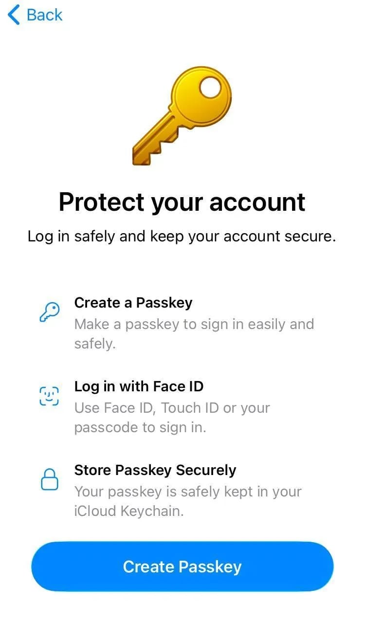 Telegram запустил вход через ключи доступа
