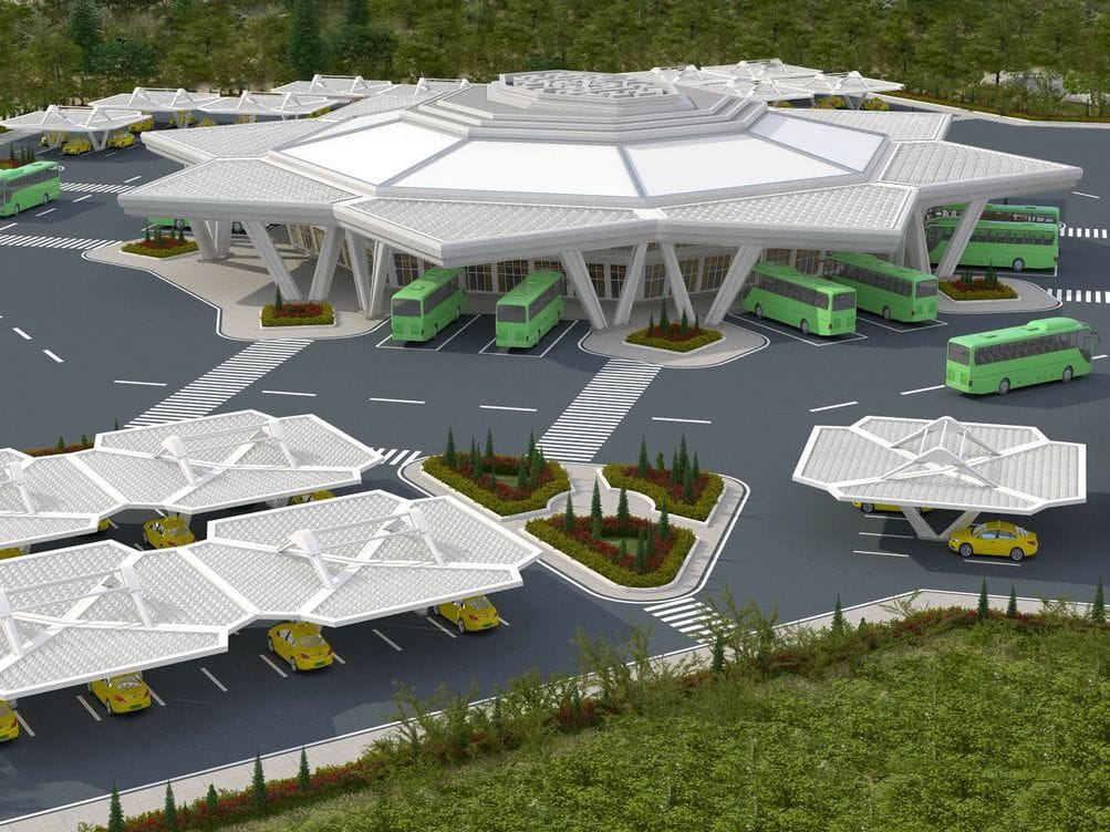 Construction of a new passenger car terminal continues in Dashoguz