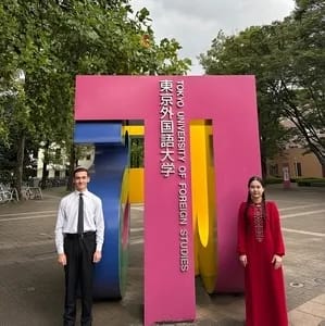 Türkmenistan'daki Uluslararası Beşeri Bilimler ve Kalkınma Üniversitesi'nden iki öğrenci eğitim için bir yıllığına Japonya'ya gönderildi
