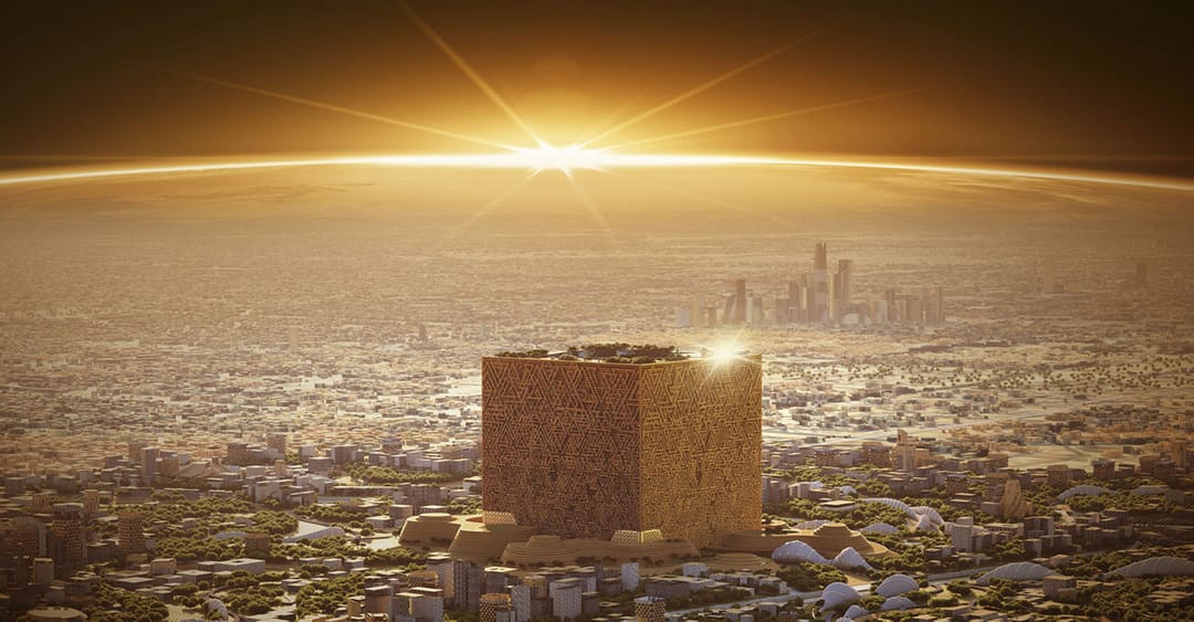 Saudi Arabia begins construction of a giant cube in Riyadh