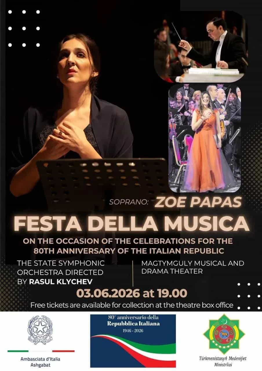 Aşgabatda Italiýa Respublikasynyň döredilmeginiň 80 ýyllygyna bagyşlanan Festa della Musica geçirilýär